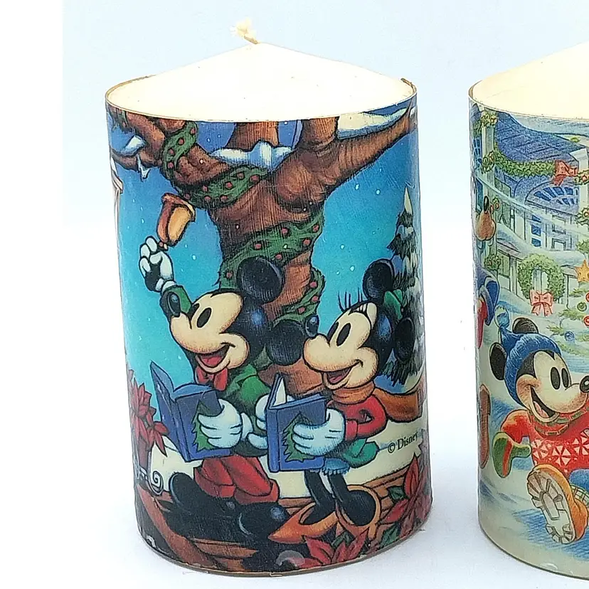 Vintage Disney Christmas 5" Pillar Candle #1 Unlit! Scarce!