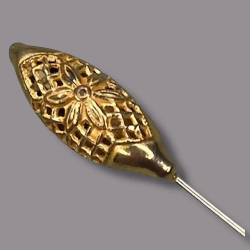 Vintage Gold Filled Hat Pin Unmarked 4.5β Long