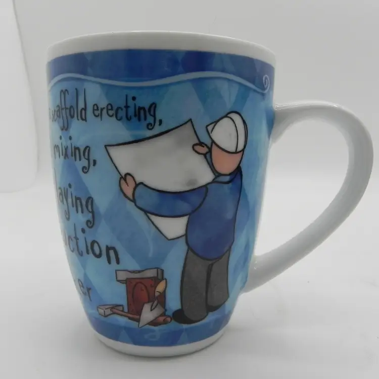 H&H It's just a Job Coffee Mug First Rate Construction Worker Porcelain Tea Cup