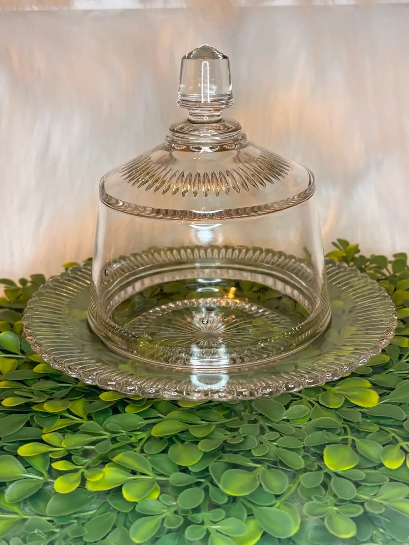 Vintage Clear Glad Butter/Cheese Dish