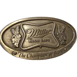 1975 Bergamot Brass Works Miller High Life belt buckle