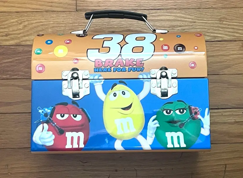 Metal Lunch Box Toy Chest M&Ms NASCAR Elliott Sadler.