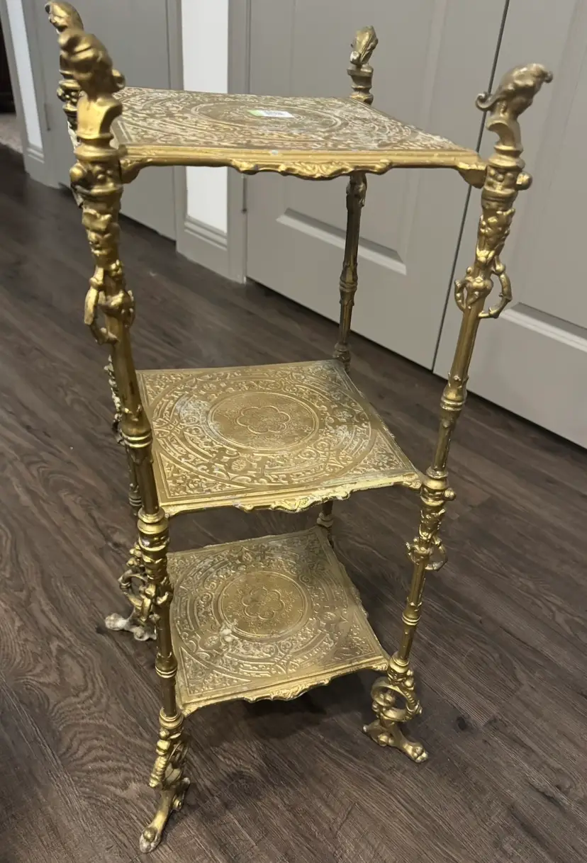 Beautiful Victorian Cast Iron 3 Tier Stand