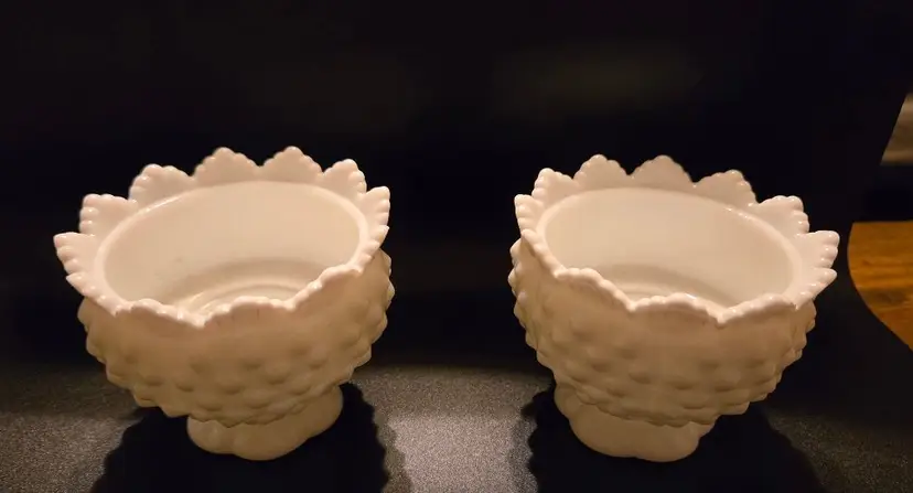 Vintage Fenton Hobnail Candle Holders Set