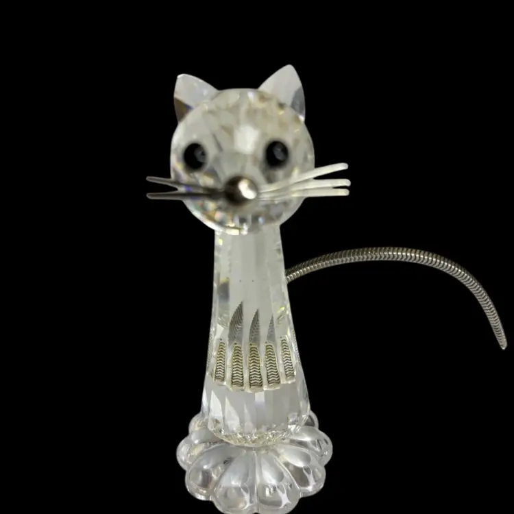 Retired Swarovski Crystal Cat Figurine