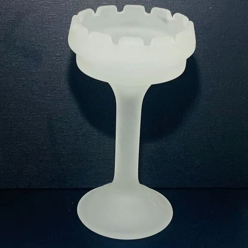 Vintage PartyLite Tall Castle Turret Frosted Candle Holder Glows a Shimmering White Green