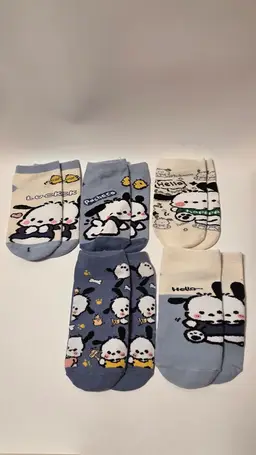 Pochacco Short Socks 5 Pairs No Duplicates Sanrio Hello Kitty And Friends Blue