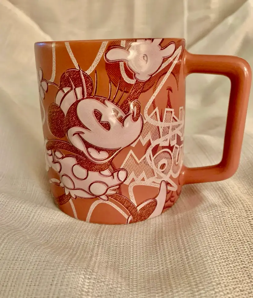 Vintage Minnie Mouse Pink & White 3D Disney Coffee Mug Cup