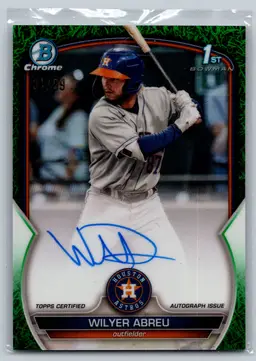 Wilyer Abreu 2023 Bowman Chrome 1st #CPA-WA Auto Green Grass Refractor 94/99
