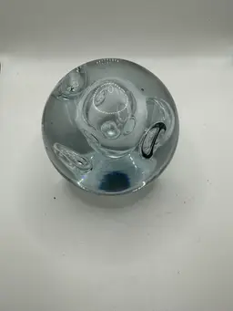 Ringed  Clear Paperweight, 5 In H