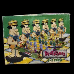 Vintage 1993 Hanna Barbera The Flintstones 3-D Chess Board Game 100% Complete Set