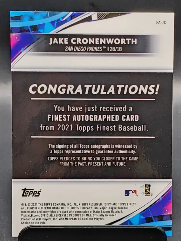 2021 Topps Finest Jake Cronenworth Auto