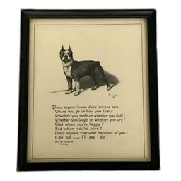 1933 Cecil Aldin Boxer Dog And Poem Framed Print