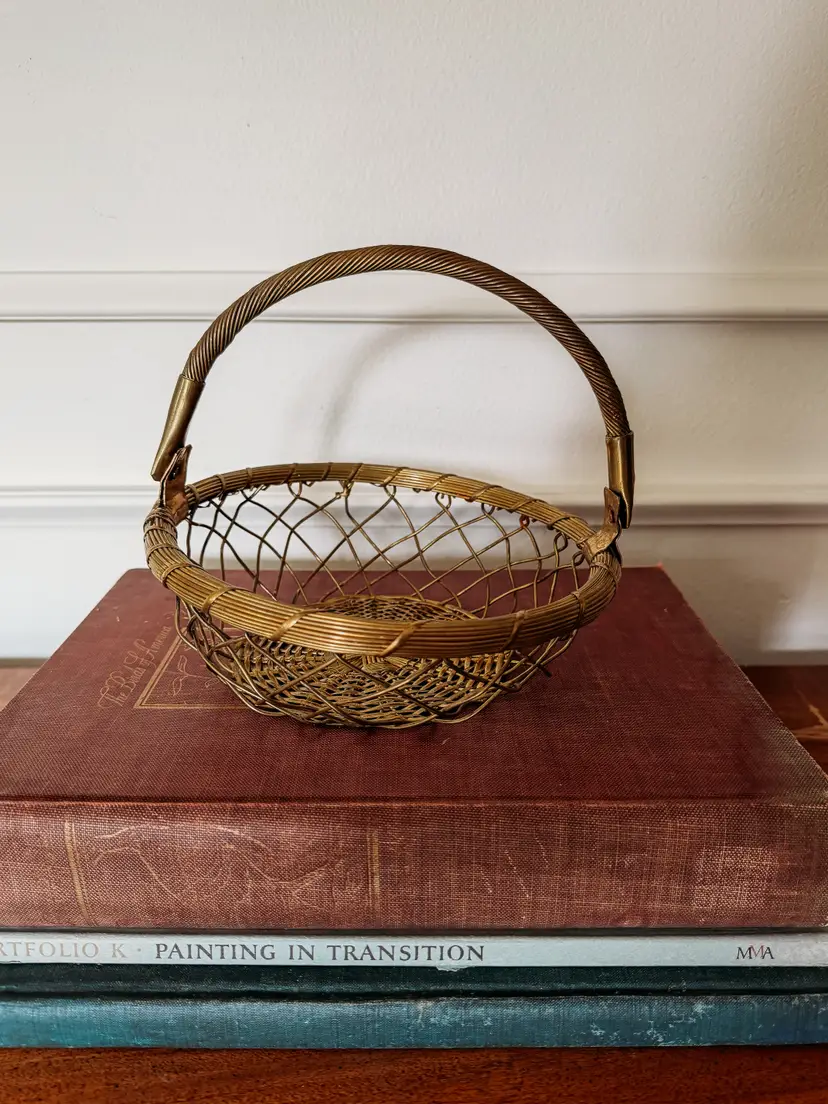 Vintage Brass Wire Basket