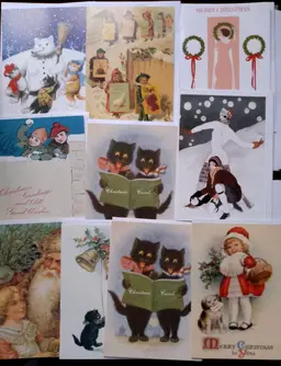 10 x Vintage Design Christmas Cards Random Pack #15