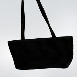 The Sak -purse/ Handbag/ Clutch- Black Crochet- Mini Zippered East West Tote- 6" x 12" x 2.5"
11" handle