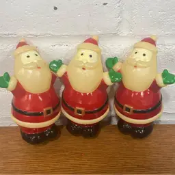 Vintage Lot Of 3 Santa Blow Molds
