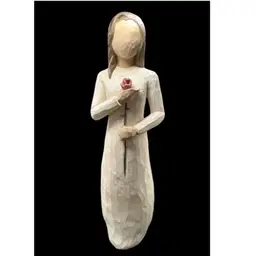 Willow Tree “Love”, Woman Holding A Rose Sculpted Hand-Painted Figure -9”