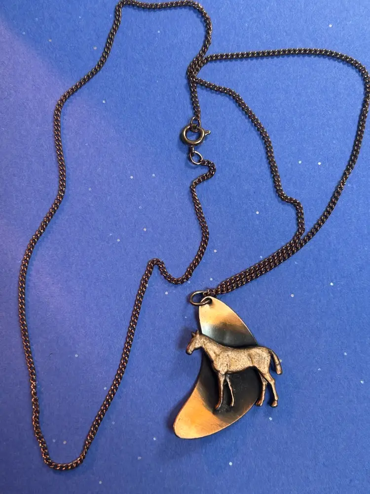 Copper-toned 3D Horse Necklace