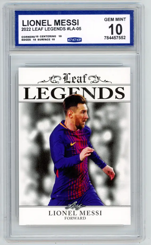 2022 Leaf Legends LIONEL MESSI #LA-05 BARCELONA CCG 10 GEM MINT