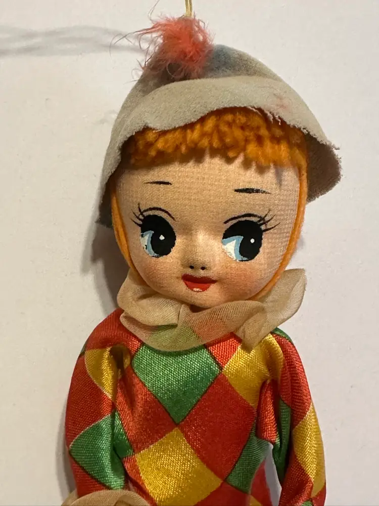 Vintage Dakin Dream Doll Big Eyes Harlequin Ballerina