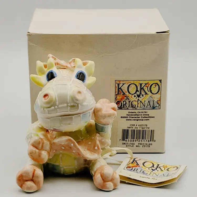 KoKo Originals Jamie Joy Dragon Patchwork Ceramic Figurine Athena Boulgarides