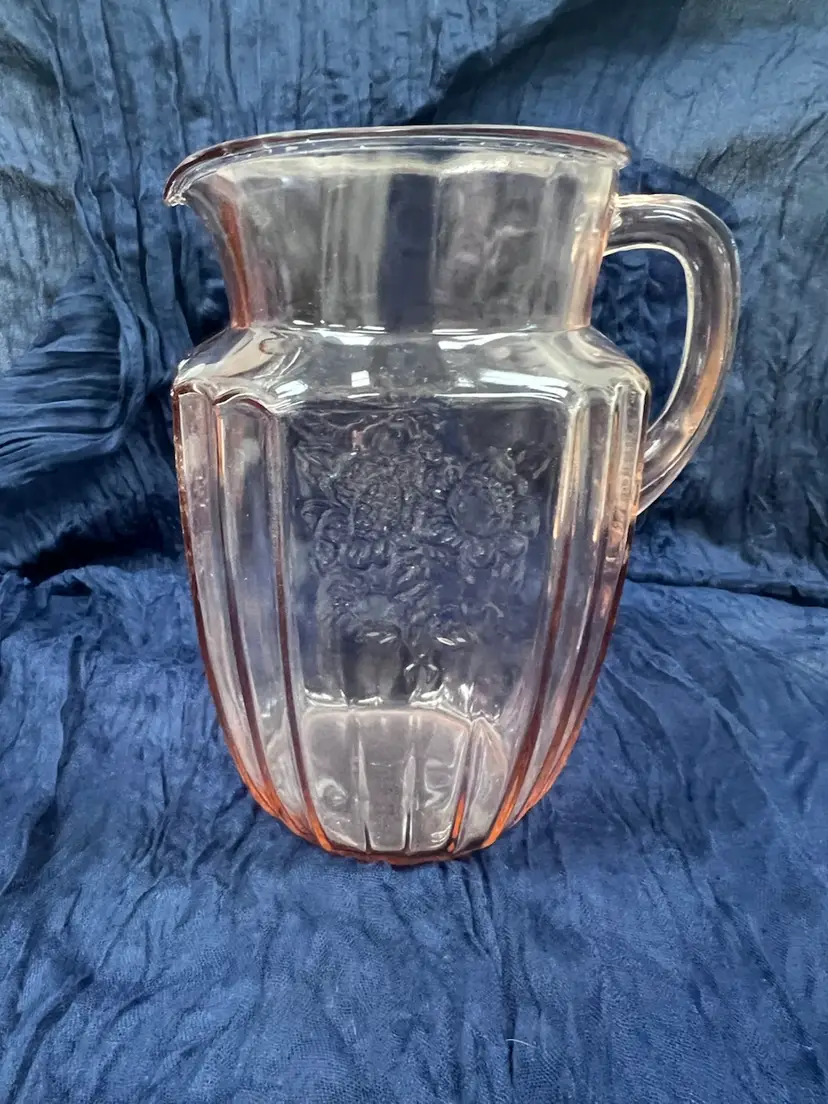Glass Pitcher Pink Depression