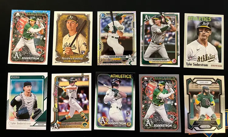 Tyler Soderstrom Lot of 10 Rookie and Prospect Cards