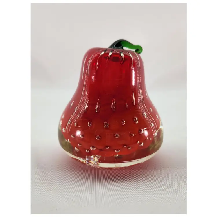 Vintage Art Glass Bullicante Pear Paperweight