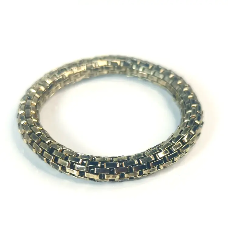 Vintage Chainmail Bracelet Gold tone Stretch Link Costume Jewelry