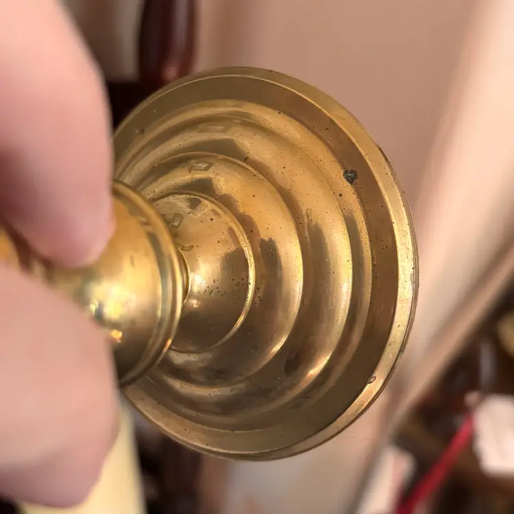 Vintage Solid Brass Taper Candlestick Pair