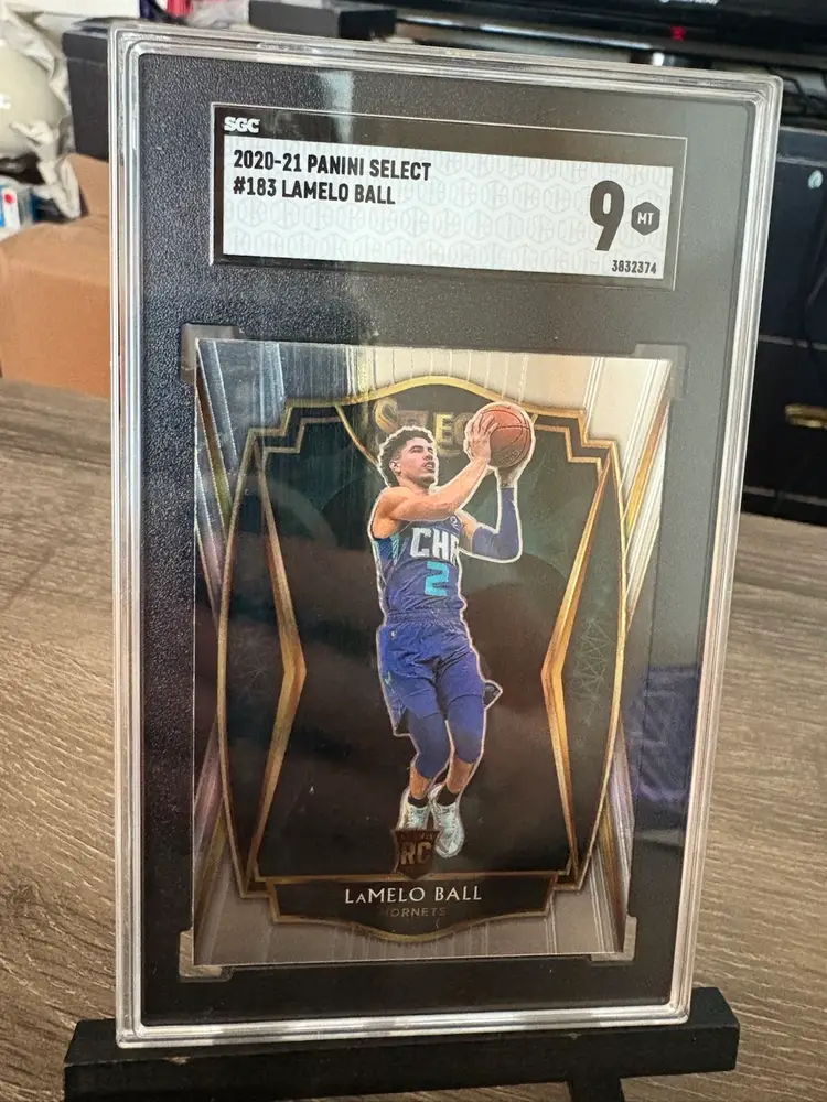 Lamelo Ball 2020-21 Panini Select Premier Level RC Rookie SGC 9 NBA Basketball Card Charlotte Horners (A2)