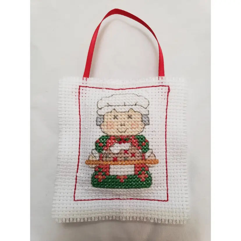 New Handmade Cross-stitched Grandmother Christmas Ornament