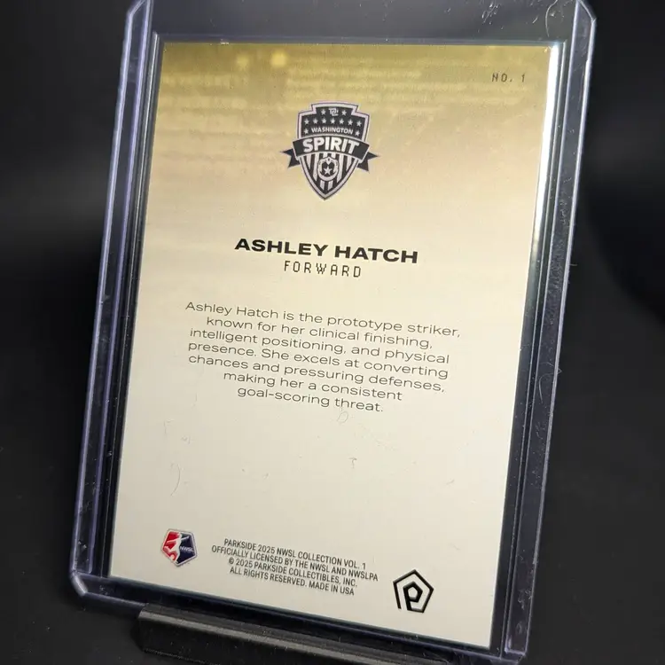 2025 Parkside NWSL Vol 1 Prototype #1 Ashley Hatch Washington Spirit