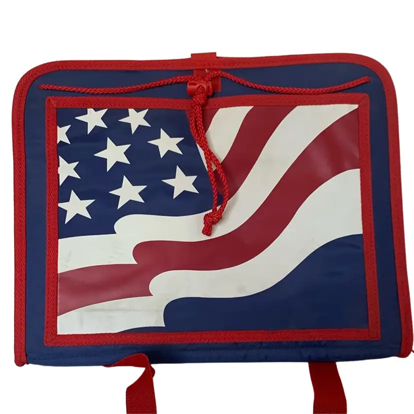 Vintage Red White And Blue With American Flag 🇺🇸 Carrying Briefcase Bag