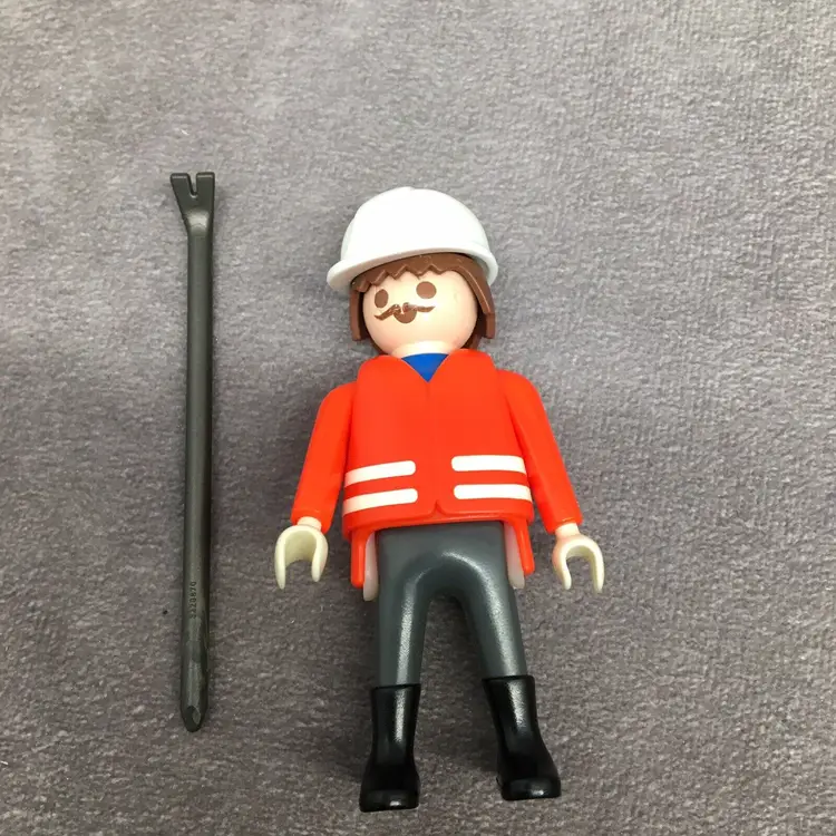 Playmobil Construction Worker w/Crowbar