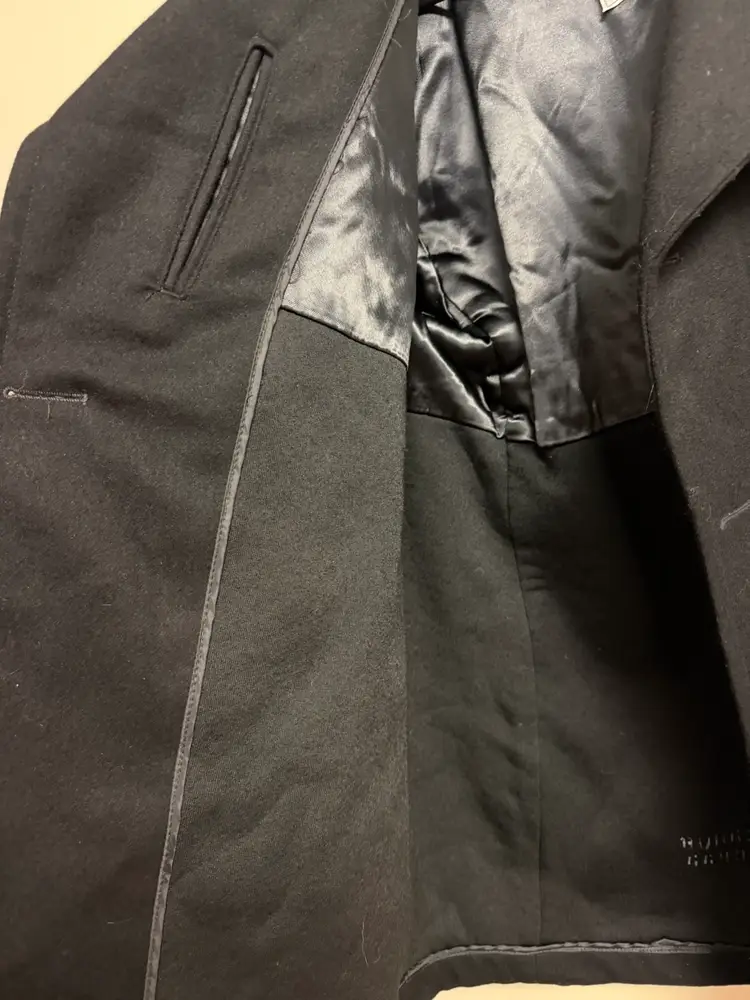 Authentic Made In USA Navy Issued Pea Coat Boston 42R Black