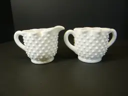 Fenton Milk Glass Sugar and Creamer Set