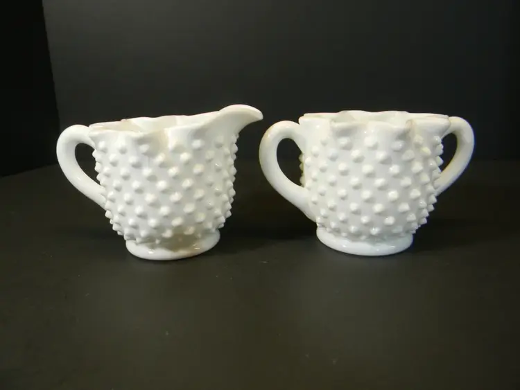 Fenton Milk Glass Sugar and Creamer Set