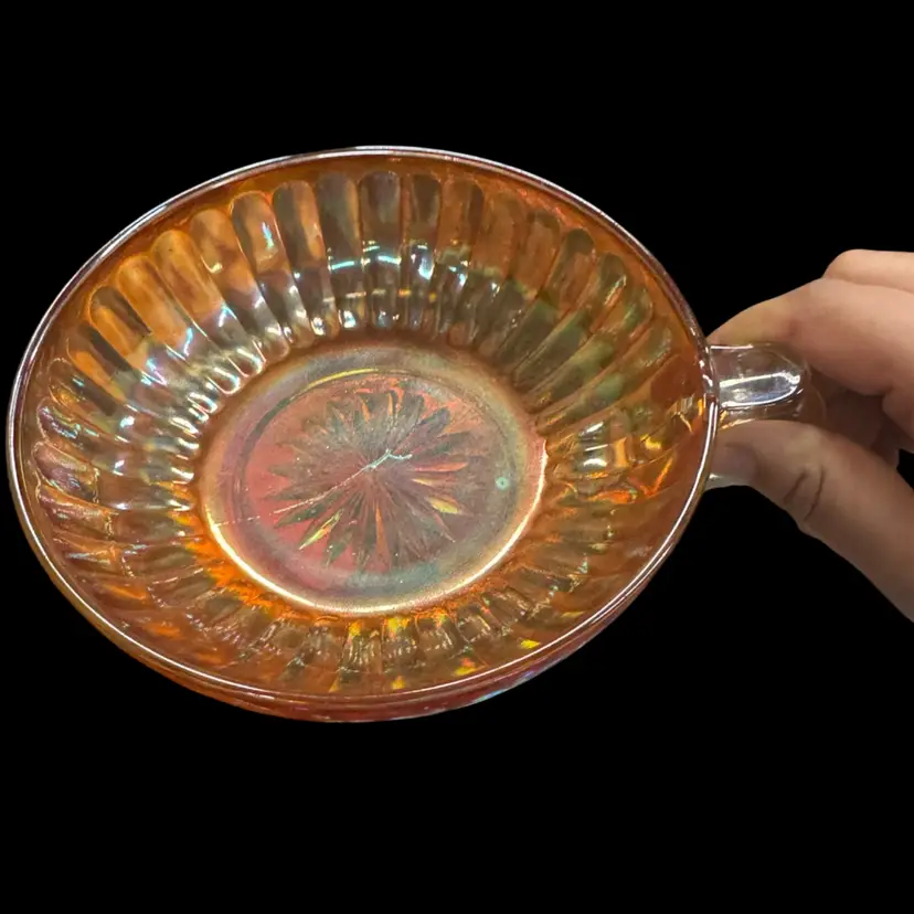 Carnival Glass Small Bowl With Handle