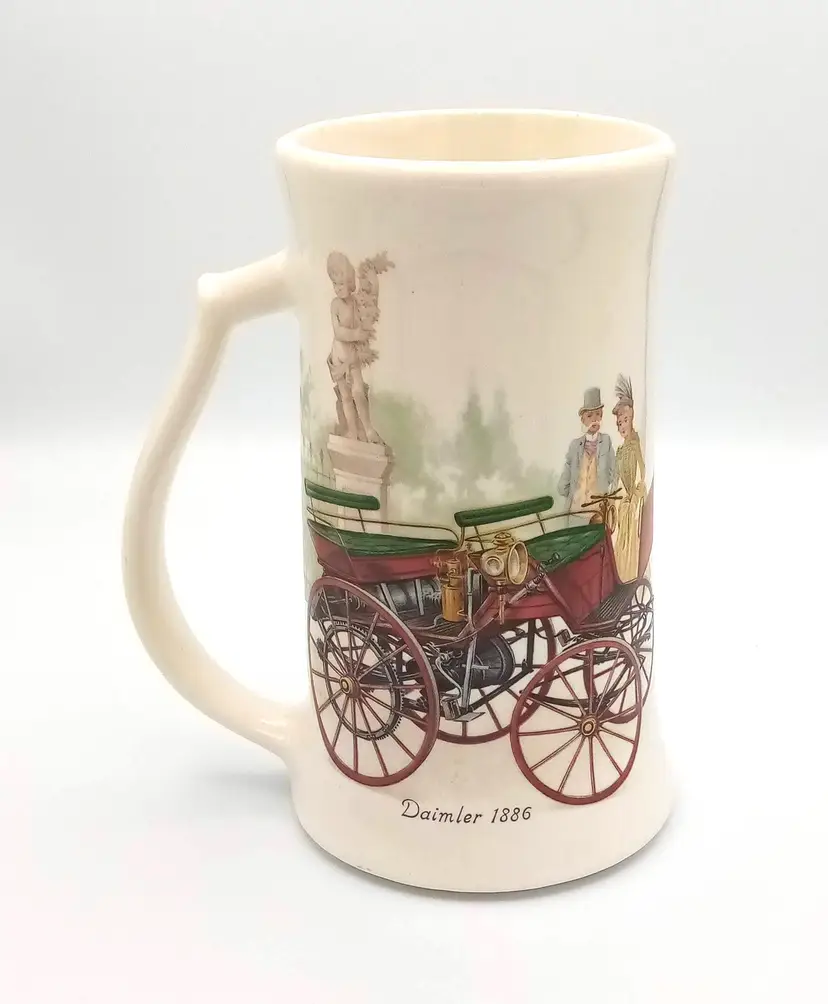Vintage McCoy Pottery 1886 Daimler Automobile Collector Tankard Mug
