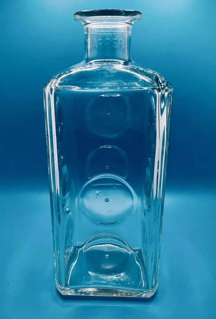 Vintage  I.W. HARPER Glass Bourbon Whiskey Bottle Decanter Vase