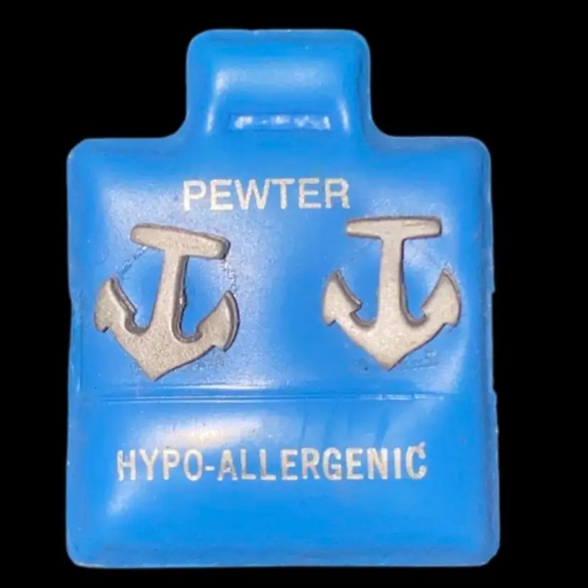 #14- New Old Stock Vintage 1980S Pewter Post Earrings As Pictured