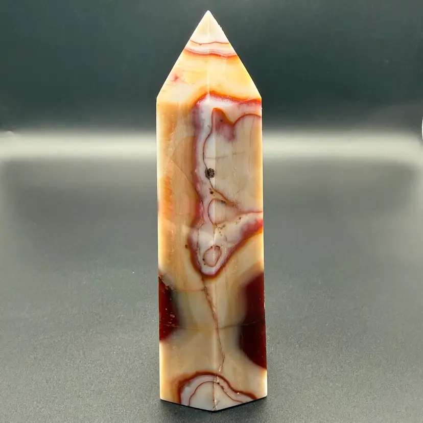 Natural Red Carnelian Tower Drusy Stone Obelisk Healing Crystal Reiki 6.5" 692g