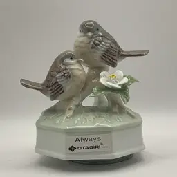 Vintage Otagiri Music Box Rotates Birds on Branch Plays "Always" 4.5 in Tall