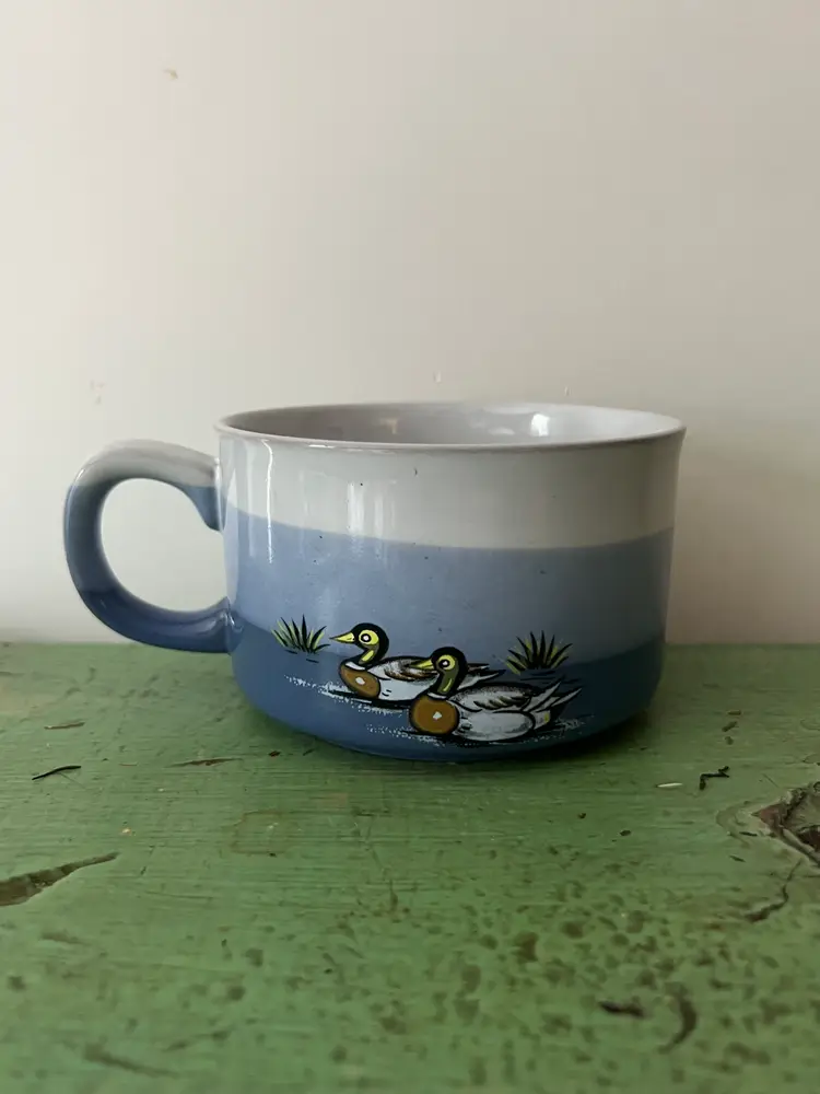 Duck Coffee Mug made by Otagiri Japan. Flying Bird Nature Mallard Water Vintage