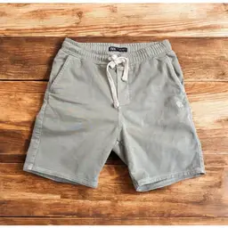 047 Zara Men's casual soft Greige Shorts DNWR embroidery small