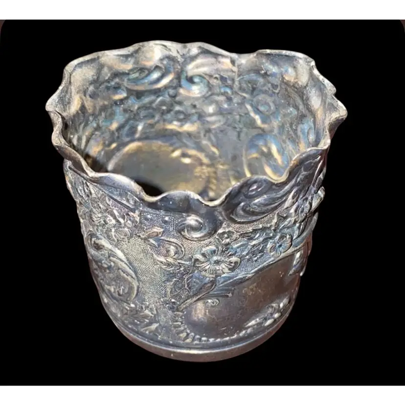 #05- Antique Silver Plated Toothpick Holder As Pictured