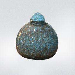 30. Vintage Blue Murano Glass With Aventurine Flecks  Paperweight 2.5”x2.5”