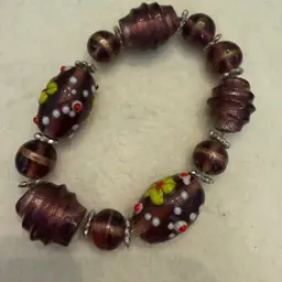 Glass Wedding Cake Bead Bracelet